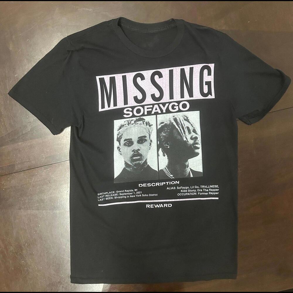 SoFaygo Missing B4Pink Black T-Shirt - S